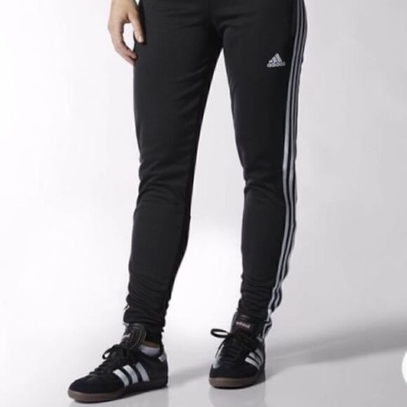 Adidas Track Pants Black/White Logo | SZ S - Picture 1 of 12